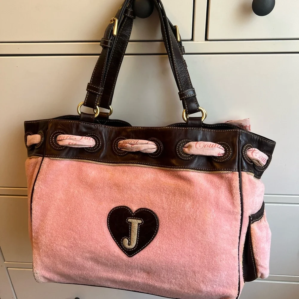 Vintage Juicy Couture Pink and Brown Women's Bag - Picture 3 of 10